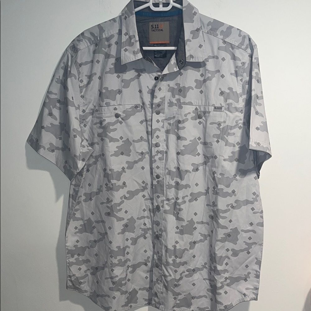 5.11 Tactical Men's Light Gray Camo Shirt, size Large